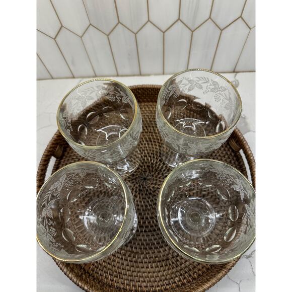 Bartlett Collins Water Goblets - Decoration 806 Clear (Gold Trim) -‎ Set of 4 - Picture 9 of 10